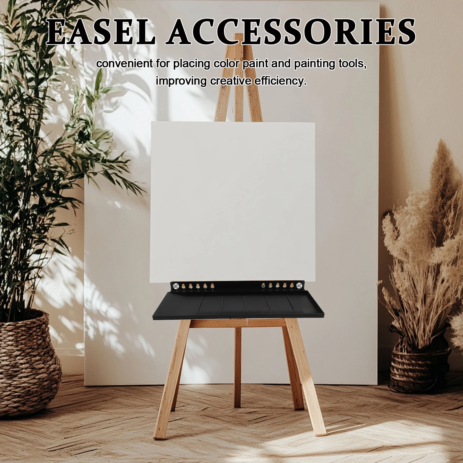 

1 Set Easel Tray Lightweight Portable Easel Tray Shelf For Art Students - Stable Painting Tool Storage Rack Detachable Plate
