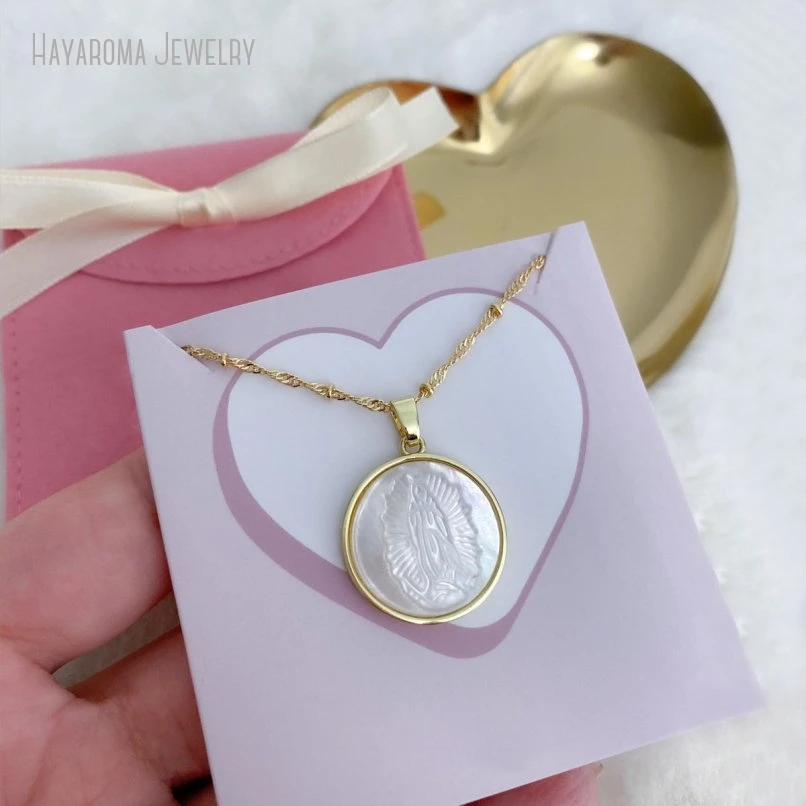 

10Pcs Our Lady of Guadalupe Necklace Virgin Mary Medal Catholic Religious Jewelry Protection Christian Gift