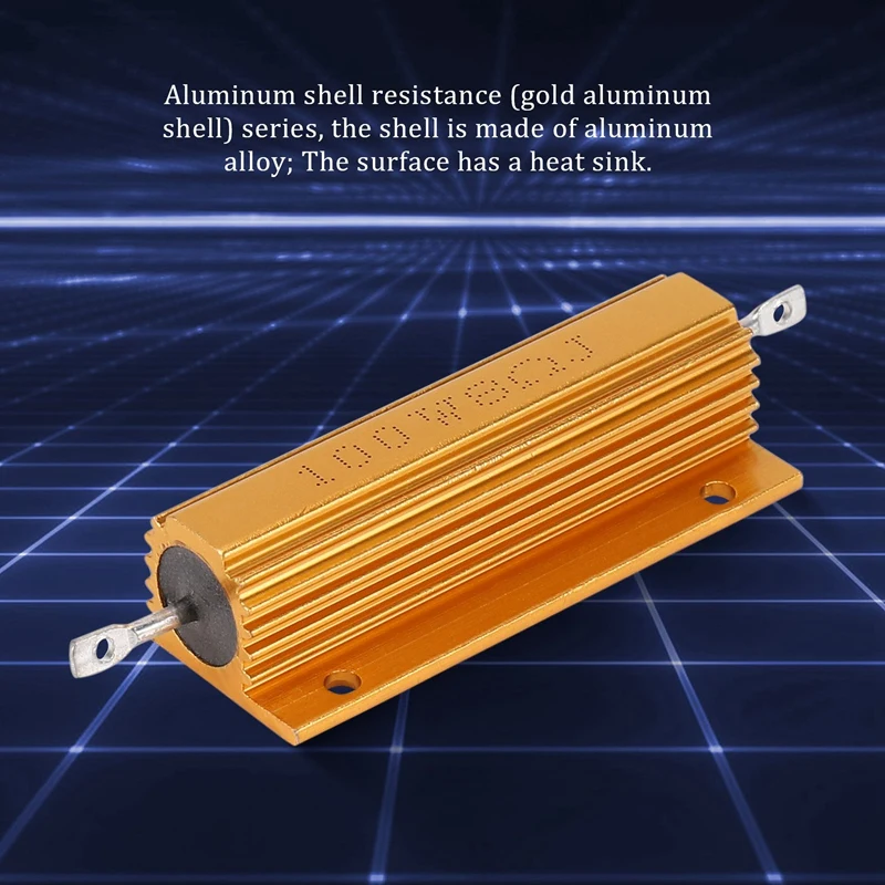 ~PERFECT}Gold Aluminum Clad Power Resistor Resistance 100W, 8 Ohm 8R