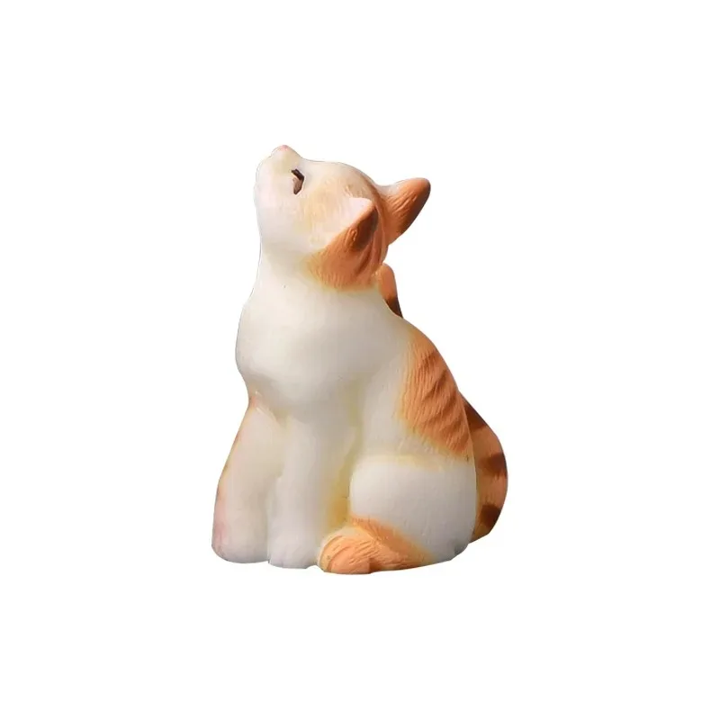 Figurines d'animaux de dessin animé de paysage micro créatif, simulation de chaton mignon, accessoires décoratifs, bibelots de bureau, jouet cadeau