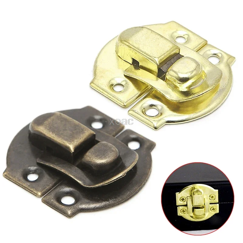 10x Antique Metal Lock Catch Curved Buckle Horn Clasp Hook Gift Jewelry Box Padlock t22 M03 dropship