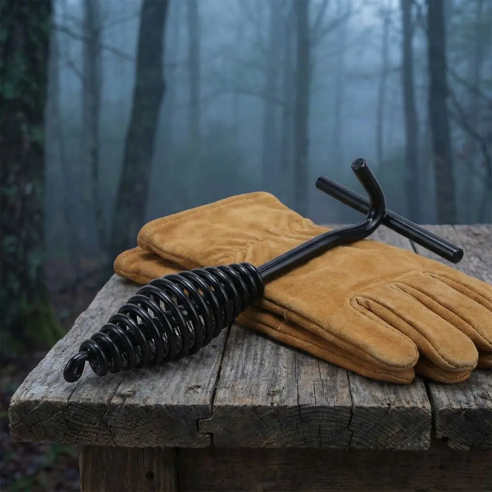 

Cast Iron Dutch Oven Lid Lifter Spiral Handle Heavy Duty Lid Lifter 19.5cm/7.7in Ergonomic Grip Pot Cover Handle Hiking