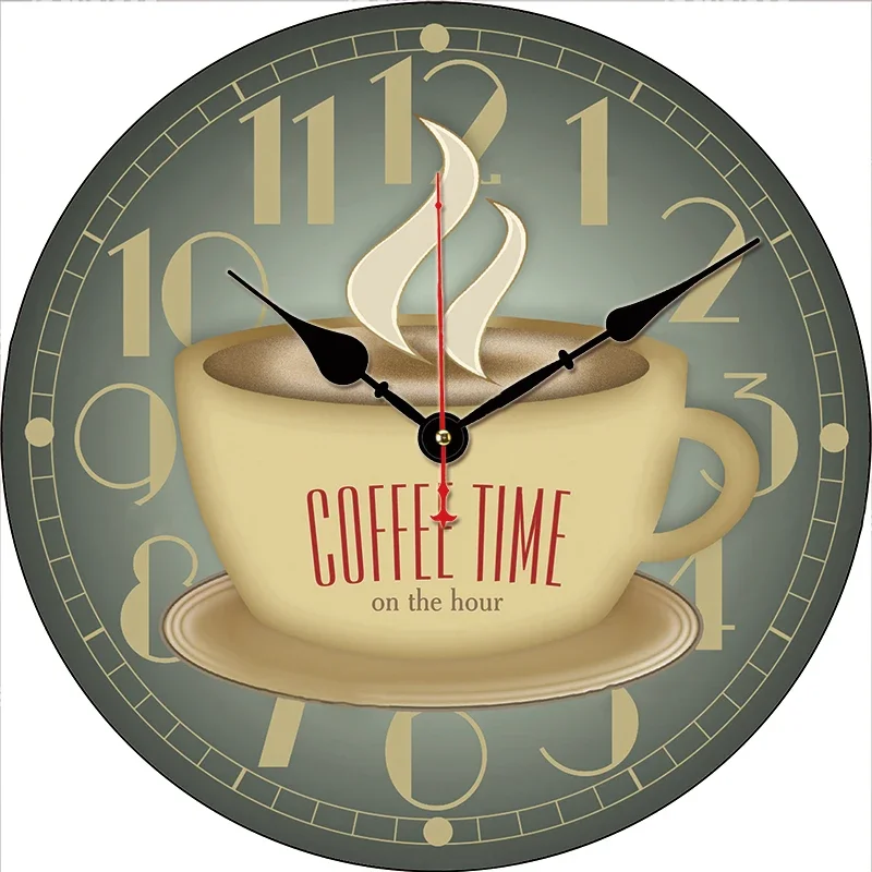 Coffee Custom Large Clock Living Room Home Decor Round Wall Clock Quartz Table Clock Children Bedroom Wall Decoration