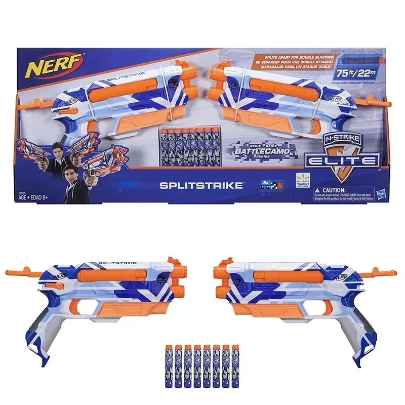 Hasbro Heat Nerf Elite Splitstrike Elite Combination Two Guns Two in One Hand Model Presents Back To School Anime Toys