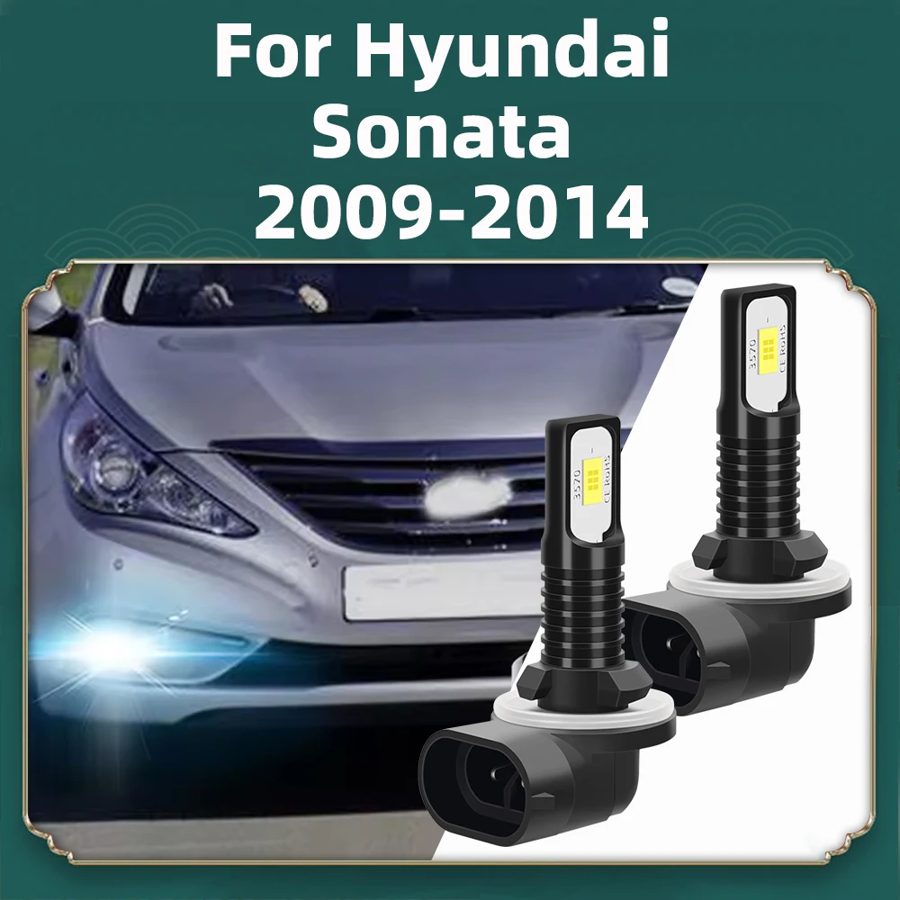 2x H27W2 881 Led Foglights For Hyundai Sonata 2009 2010 2011~2014 Canbus Car Bulb High Power H27 White Fog Light Diode Lamp 12V