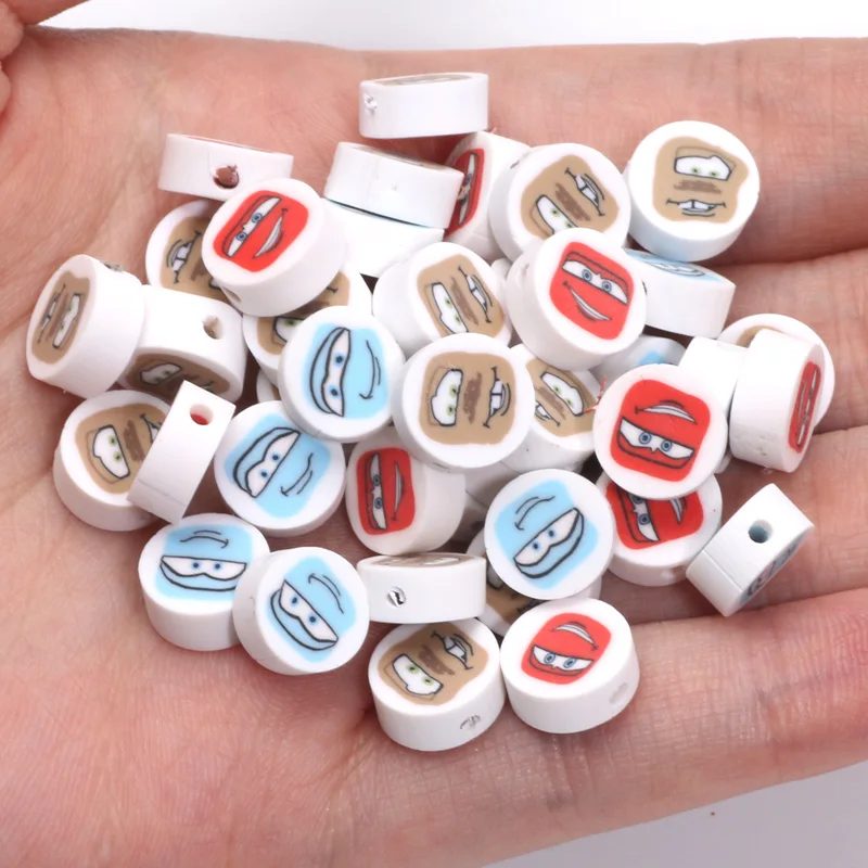 20/50/100pcs Cartoon Square Polymer Clay Beads Loose Spacer Beads for Jewelry Making DIY Handmade Bracelet Necklace Accessories