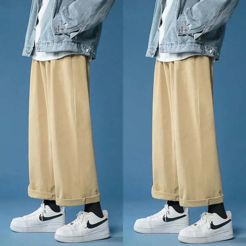 

2024 New Casual Pant Men Harajuku Baggy Wide Leg Pants Straight Sweat Trousers Men Japan Korean Y2k Streetwear Joggers Pants