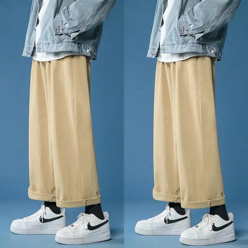 2025 New Casual Pant Men Harajuku Baggy Wide Leg Pants Straight Sweat Trousers Men Japan Korean Y2k Streetwear Joggers Pants