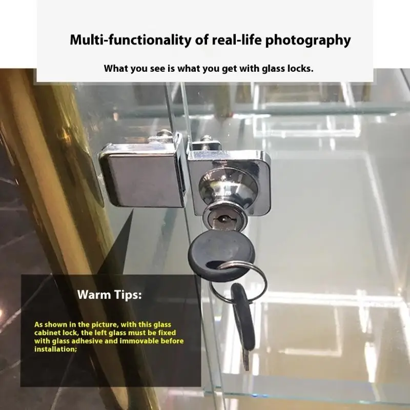 Zinc Alloy Lock Security Hardware For Wine Display Cabinet Enduring