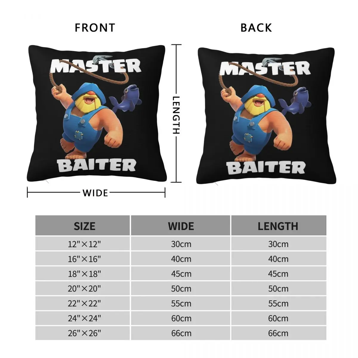 Clash Royale Fisherman Baiter Square Pillowcase Polyester Linen Velvet Pattern Zip Decorative Pillow Case Room Cushion Cover