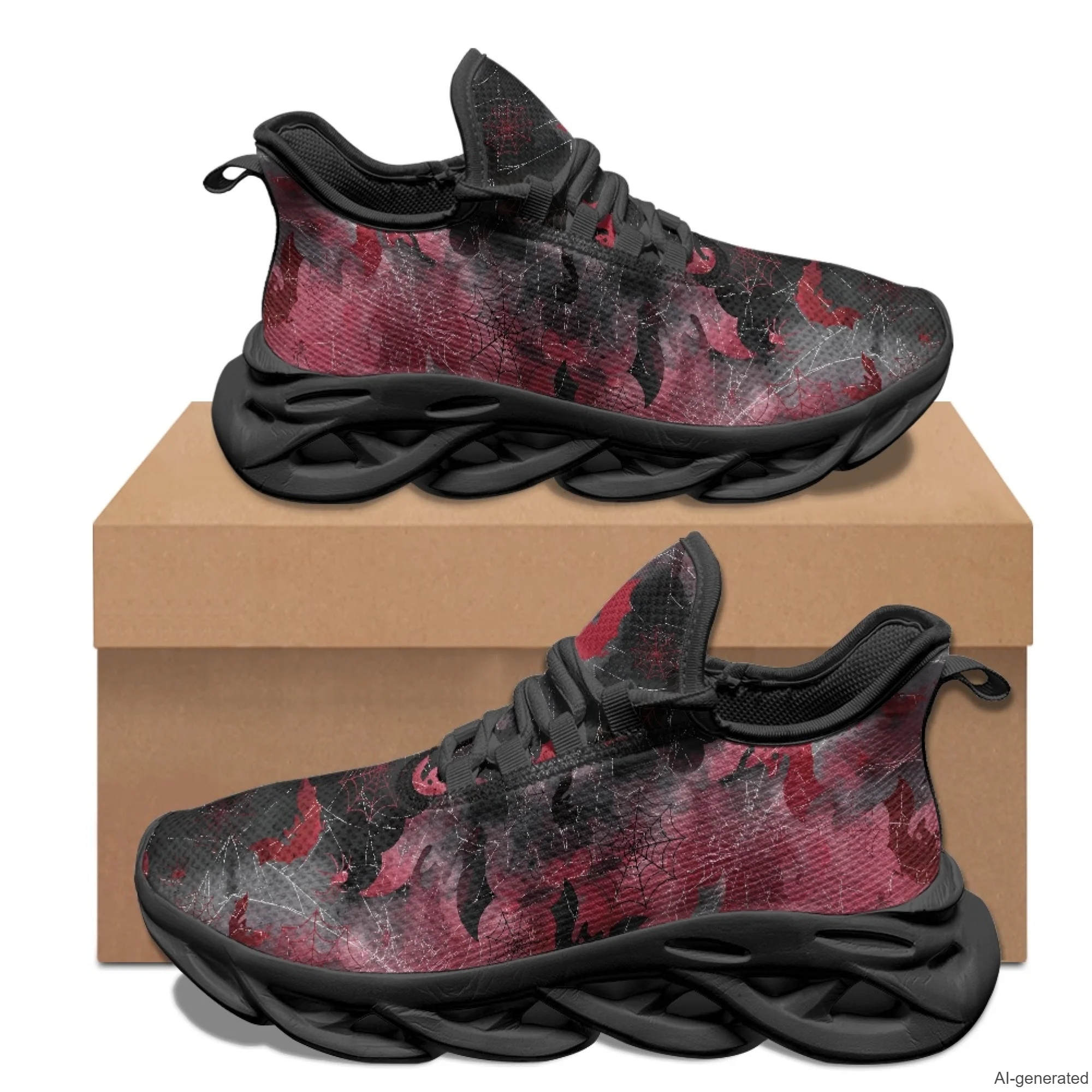 XIXIRIMIDO Max Soul Shoes Halloween Spider Web Print Running Shoes for Men Casual Fashion Women Snakers Walking Shoes 35-48