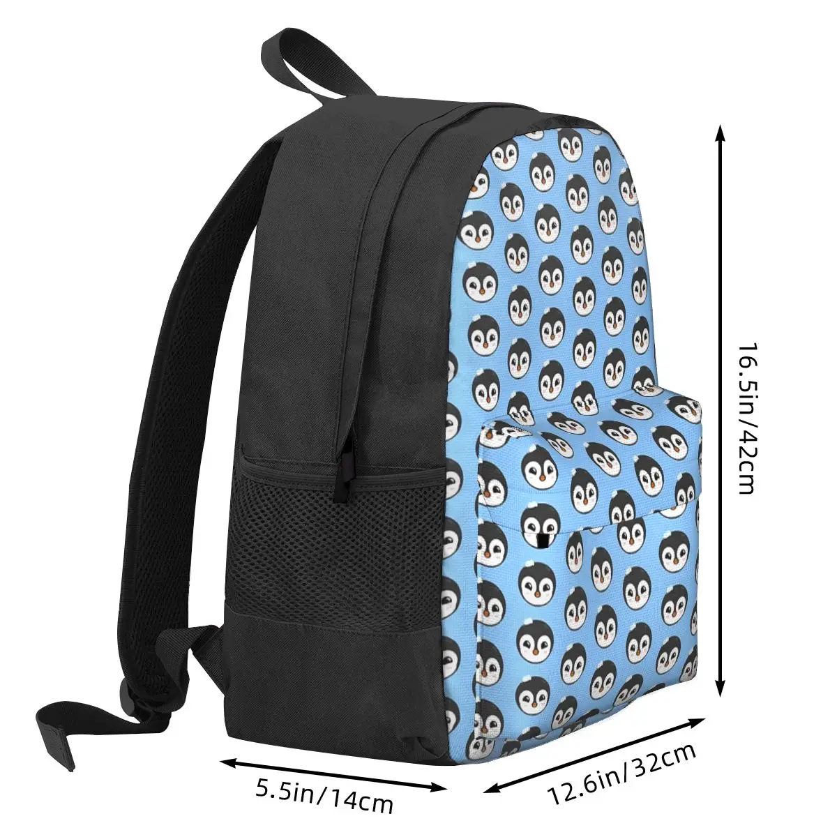 Cute Penguin V1 Mochilas para meninos e meninas, mochilas escolares para estudantes, mochila, mochila dos desenhos animados, bolsa de ombro para laptop