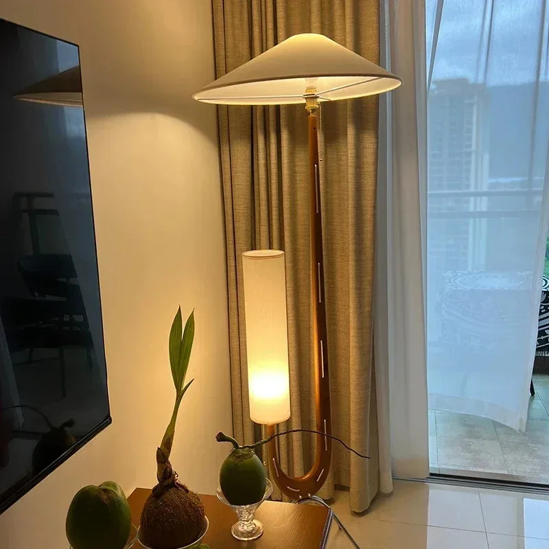 

Винтажный скандинавский ваби-саби из массива дерева, светодиодный торшер для гостиной, угловой диван, стоячий светильник, домашний декор для спальни, прикроватная лампа