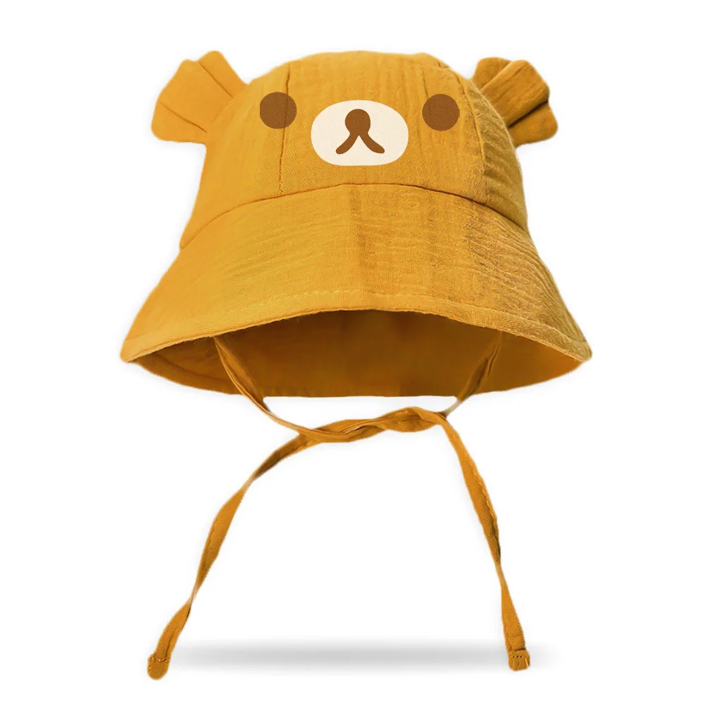 Adorable Bear-Themed Kids' Fisherman Hat & Baby Sunshade Cap|baby sunhat