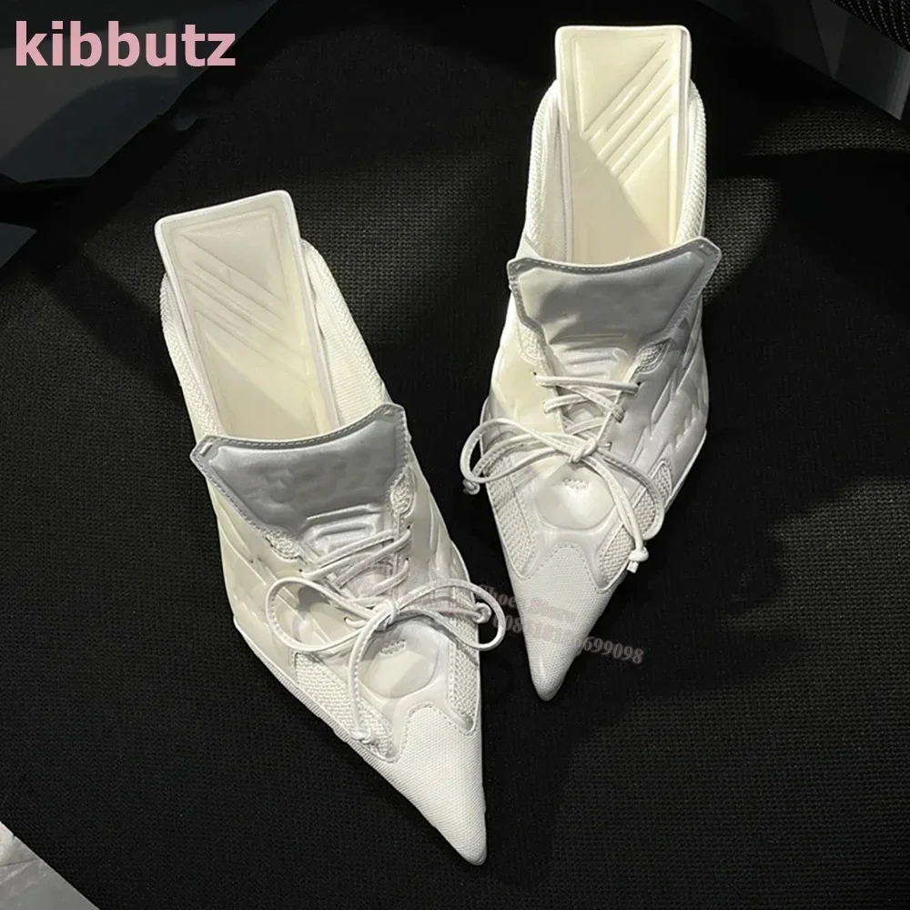 Suede Satin Slipper Pumps Mixed Color Pointed Toe Round Heels Slip-On Fashion Elegant Sexy Concise Women Sneakers Shoes Newest