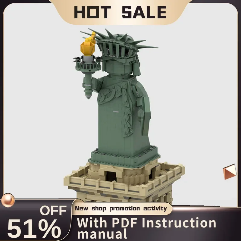 

New 3848Pcs City Hot Selling Street View Moc Modular Statue of Liberty Model Building Blocks Diy Creative Ideas Kids Toys Gift