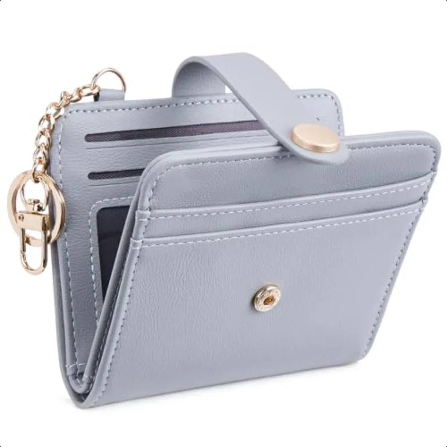 

Slim Wallet for WomenRFID Blocking Bifold Credit Card Holder with Zipper Coin Pocket ID Window Keychain