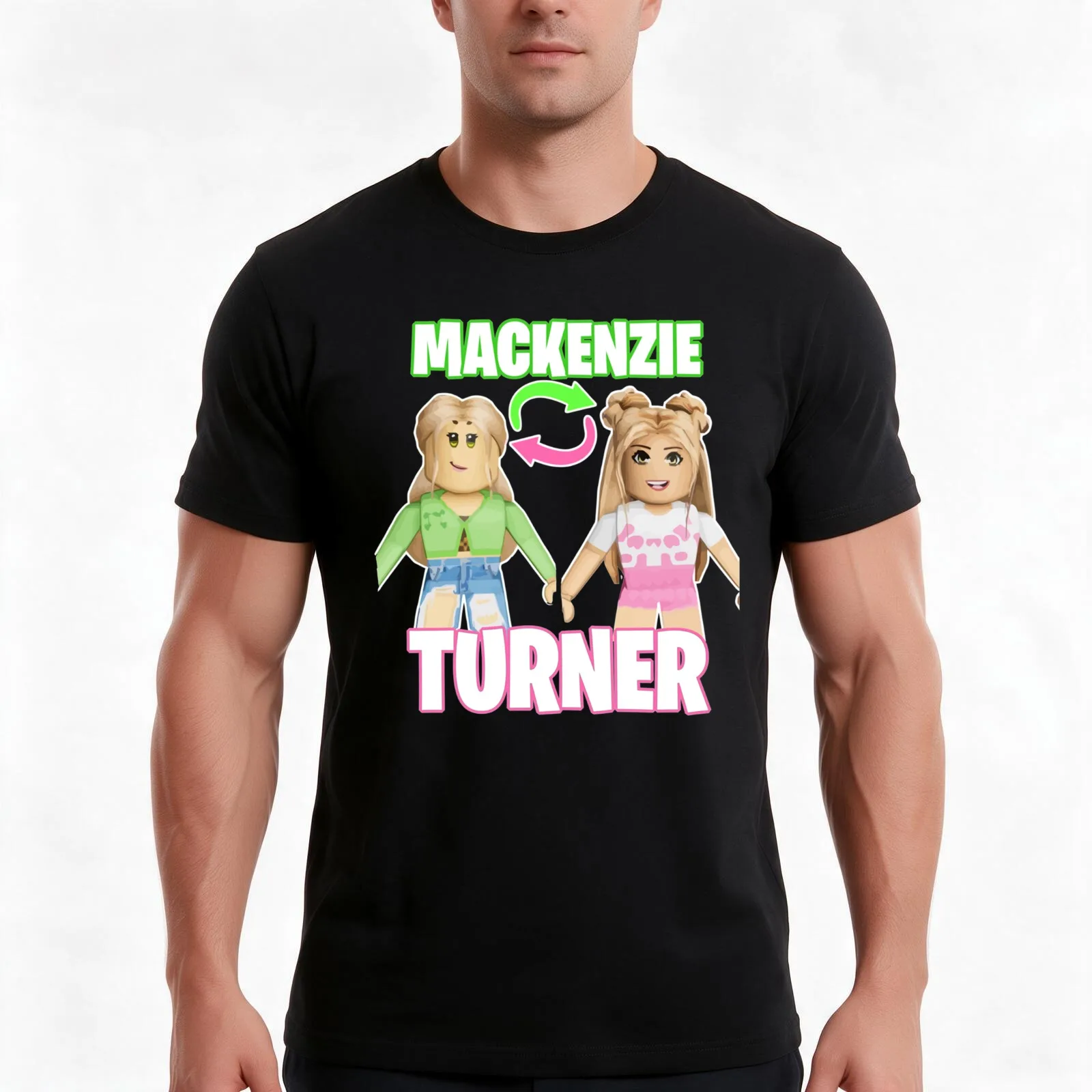 Mackenzie Turner Essential T-Shirt, Summer Casual Cotton Tee, Oversized Streetwear Tops, Vintage Graphic Print, Unisex Men Women