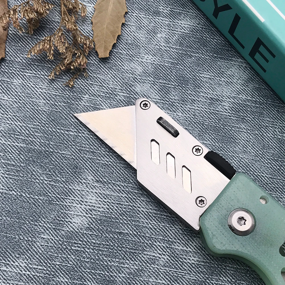 Razor Sharp Folding Utility Knife Paper Cutter with Clip Portable Pocket Knife G10 Handle DIY Hand Tools Box Cutter EDC Knife