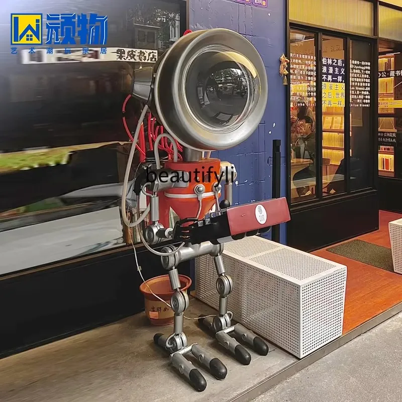 a17 Luminous Mechanical Robot KTV Bar Clearance Bar Check-in Fiberglass Large Ornament Floor-standing
