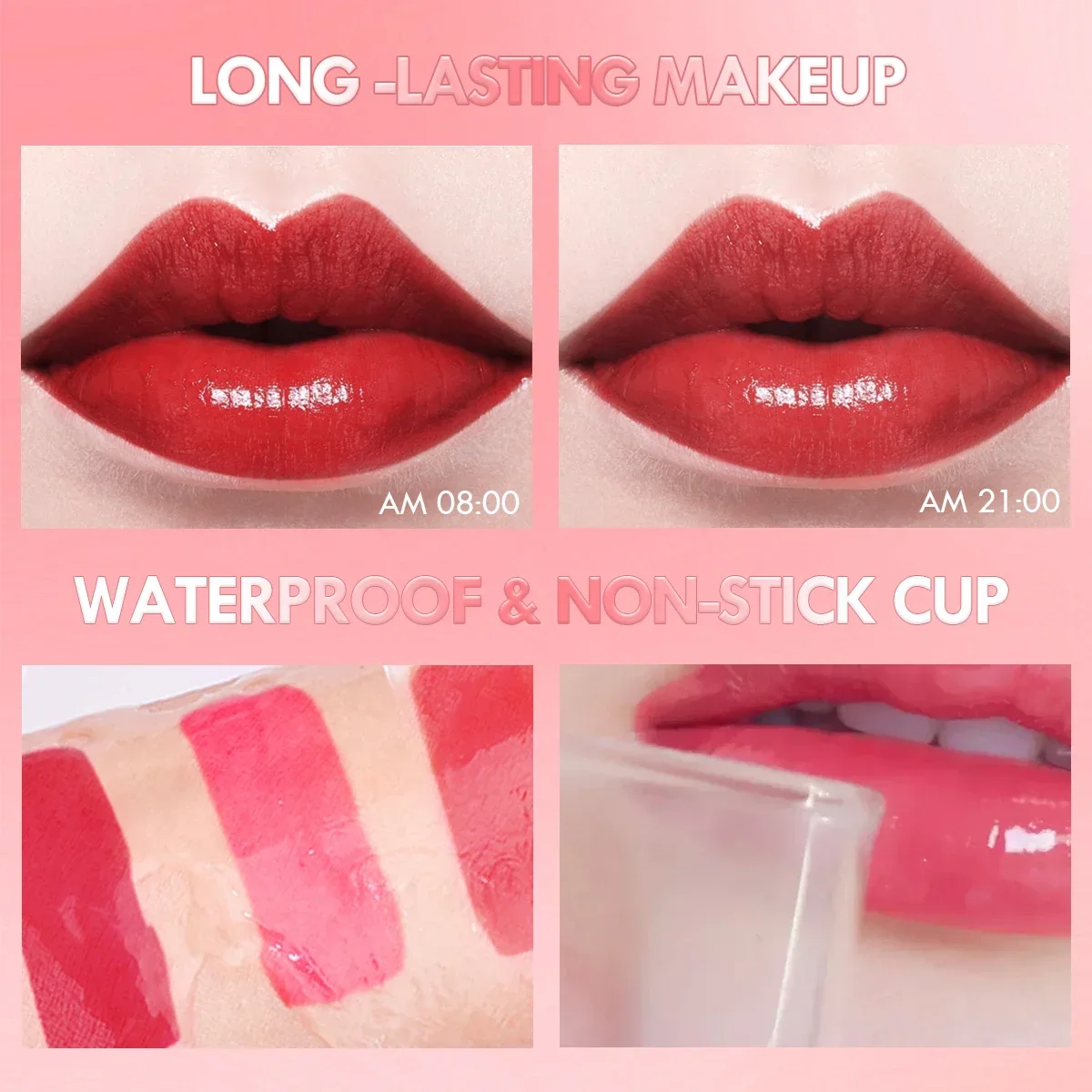 1 PC Long-Lasting Liquid Lipstick, Waterproof,  Shiny Finish, Ideal for Women's Birthday Gift