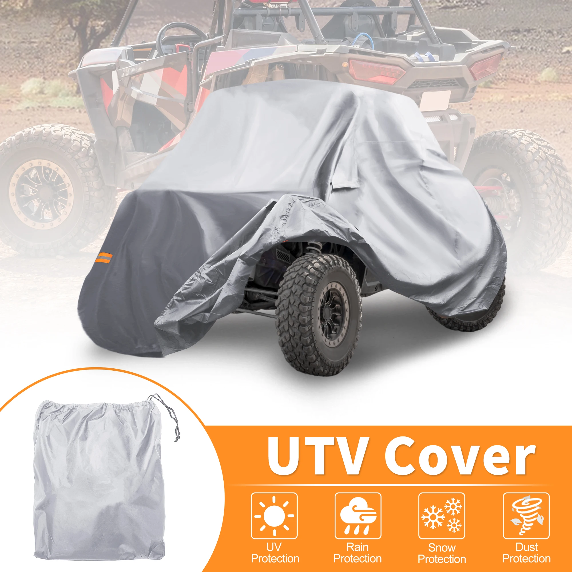 

UXCELL UTV Cover Side by Side Cover Waterproof Outdoor Sun Rain Shade Storage Full Protection 210D-PU for Polaris for Honda