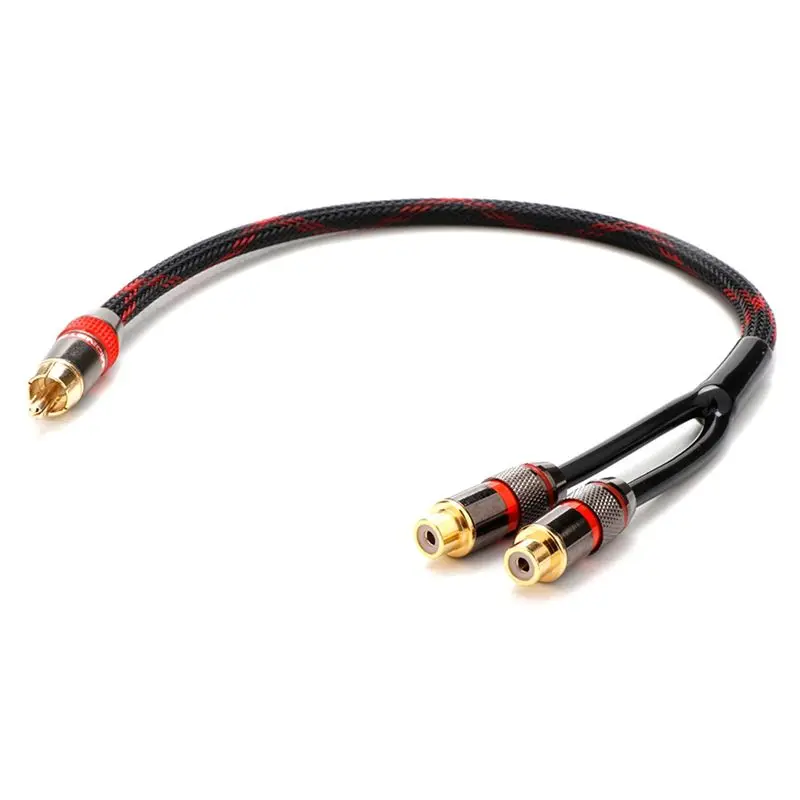 Daily Sale 30Cm RCA Y Splitter Cable Audio Jack Adapter Male To 2 Female Connectors DIY Audio Equipment