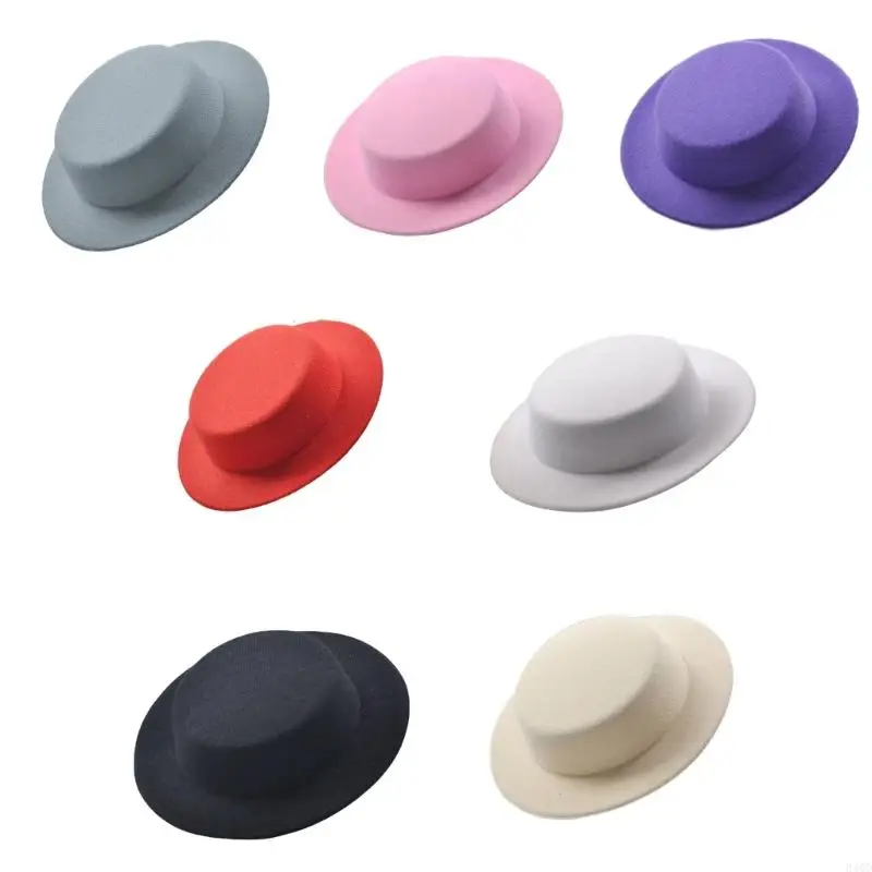 

340D Hand-made Flat Top Hat DIY Embryo Ornaments Girl Hat for Birthday Gift