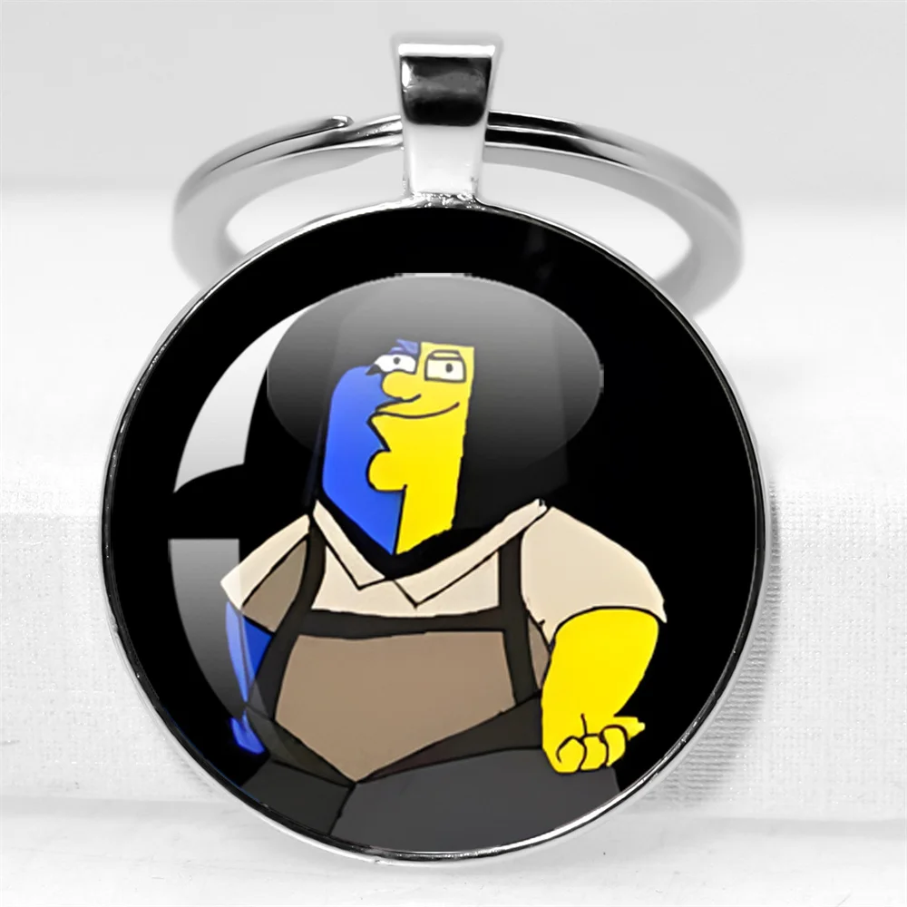 GAME ENA Dream BBQ  Abstract Girl Ena Cosplay Keychain 25MM/30MM Cabochon Pendant Accessories Keyring Fans Gift