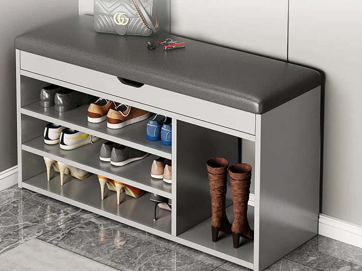 Light luxury shoe stool can sit in the shoe cabinet, and the household door stool is integrated into the household shoe rack.