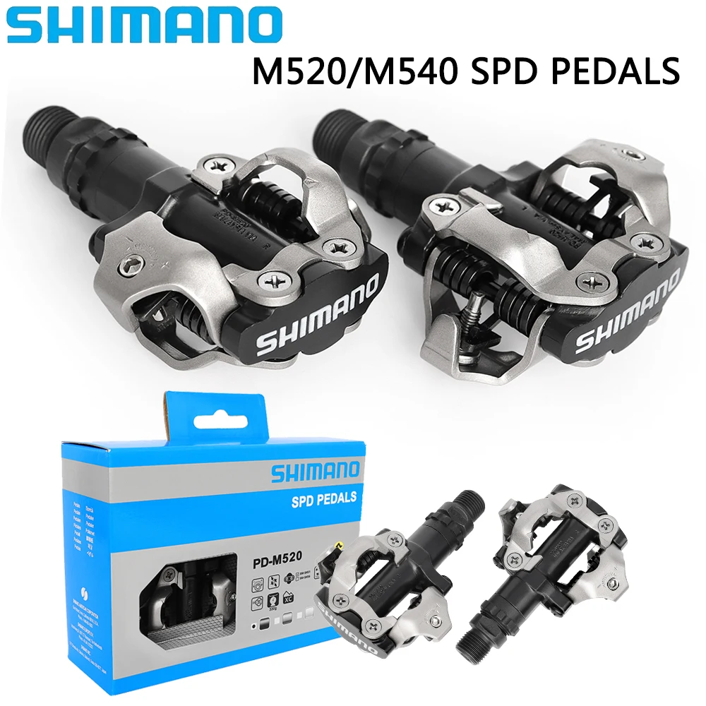 SHIMANO PD M520 M540 MTB Mountain Bike SPD Bicycle Pedals Cycle Self-locking Lock Pedal with SM-SH51 Original Cycling Parts