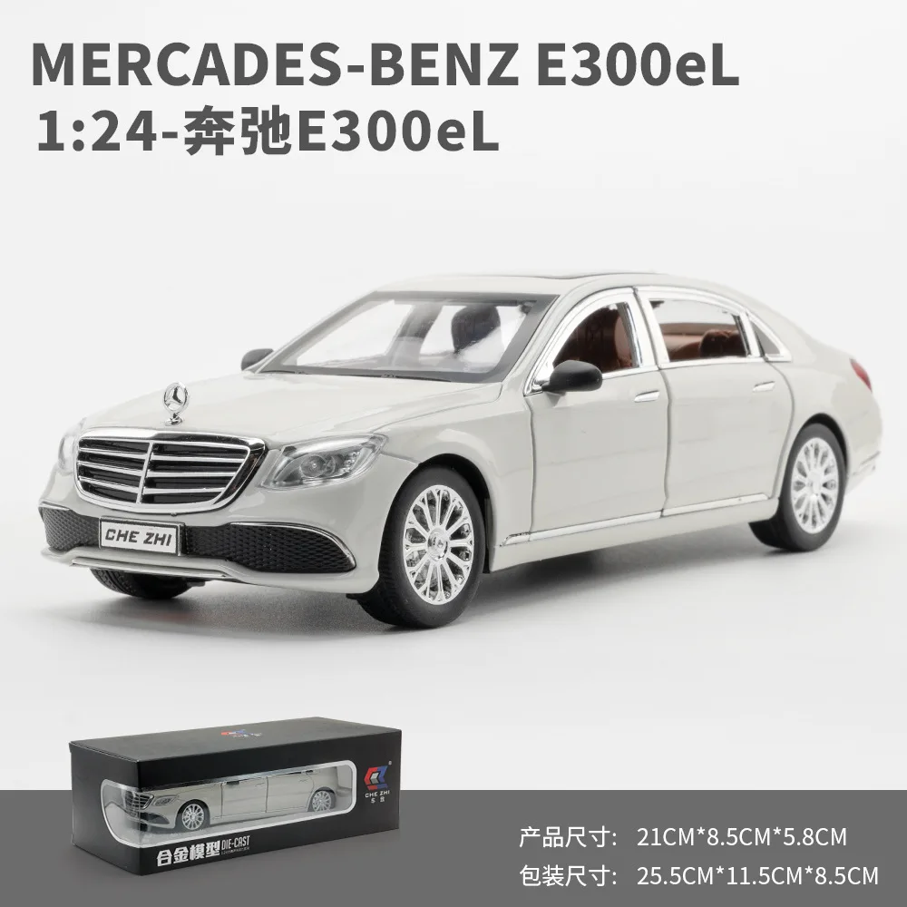 1:24 Mercedes-Benz E300eL Car Model Sound and Light Collective Voiture Miniature Diecasts Toys Vehicles Kids Boys Car Gift A627