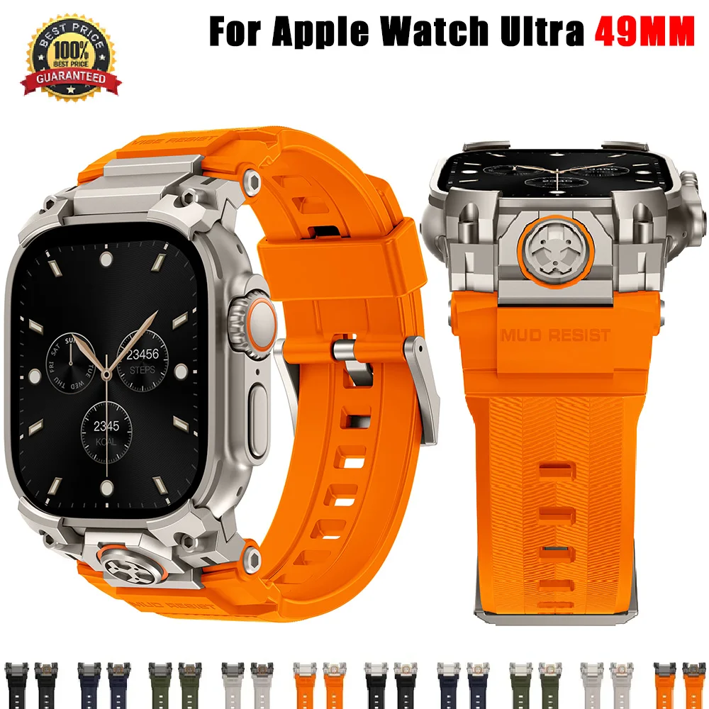 Silikonarmband für Apple Watch Ultra 3 2 49mm Sport-Rüstungsstil Armband für iWatch Ultra Ersatz-Armband Zubehör