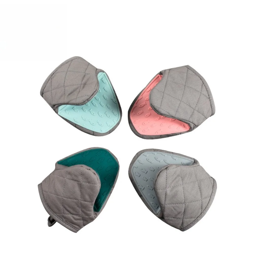 Mini Oven Mitts Pot Holders Sets Heat Resistant Silicone Oven Mitts Non-Slip Kitchen Mittens Soft Cotton Lining Flexible