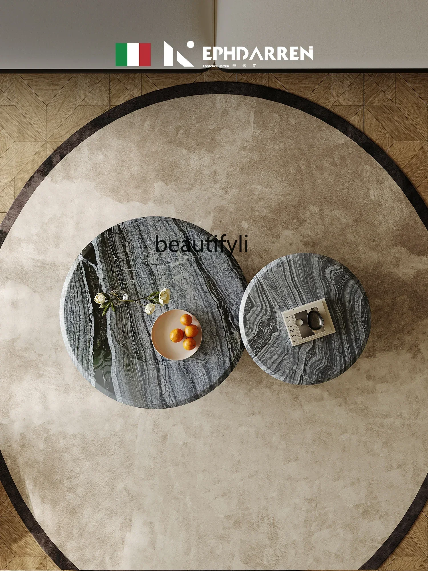 Y طاولة قهوة رخامية إيطالية بسيطة، مجموعة خفيفة فاخرة من الفولاذ المقاوم للصدأ، غرفة معيشة منزلية صغيرة #4