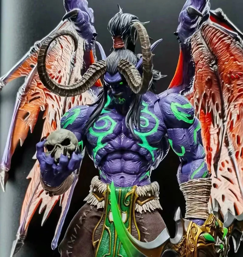 

WOW Hero Toys 24Cm Illidan Stormrage Demon Hunter Elf Yudean Dolls Full Set Action Figure Model Toys Best Fans Collection Gift