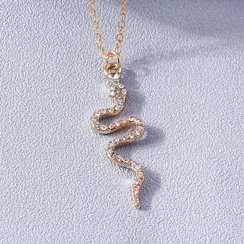 Aihua Elegent Punk Kristall Schlange Halskette Strass Tier Halskette Trendy Weiblich Männlich Geburtstag Party Designer Schmuck Geschenke – Detail 10