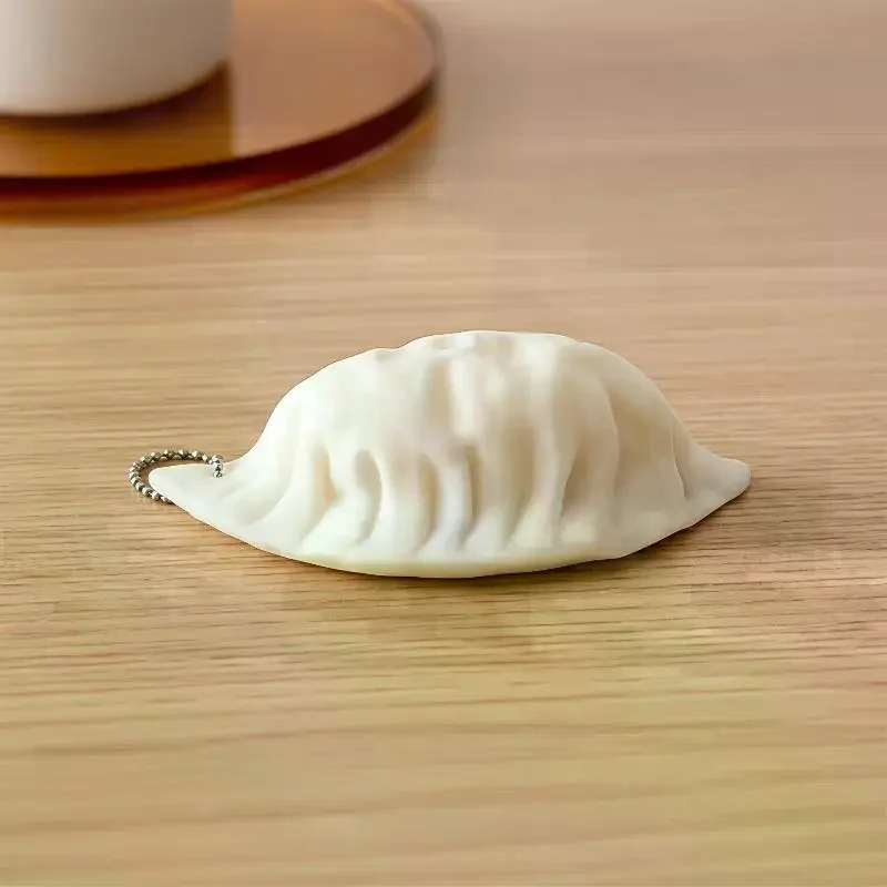 Simulation Dumpling Squeeze Keychain Soft Slow Rising Food Shaped Toy Cute Pendant for Purse Decor Birthday Gifts