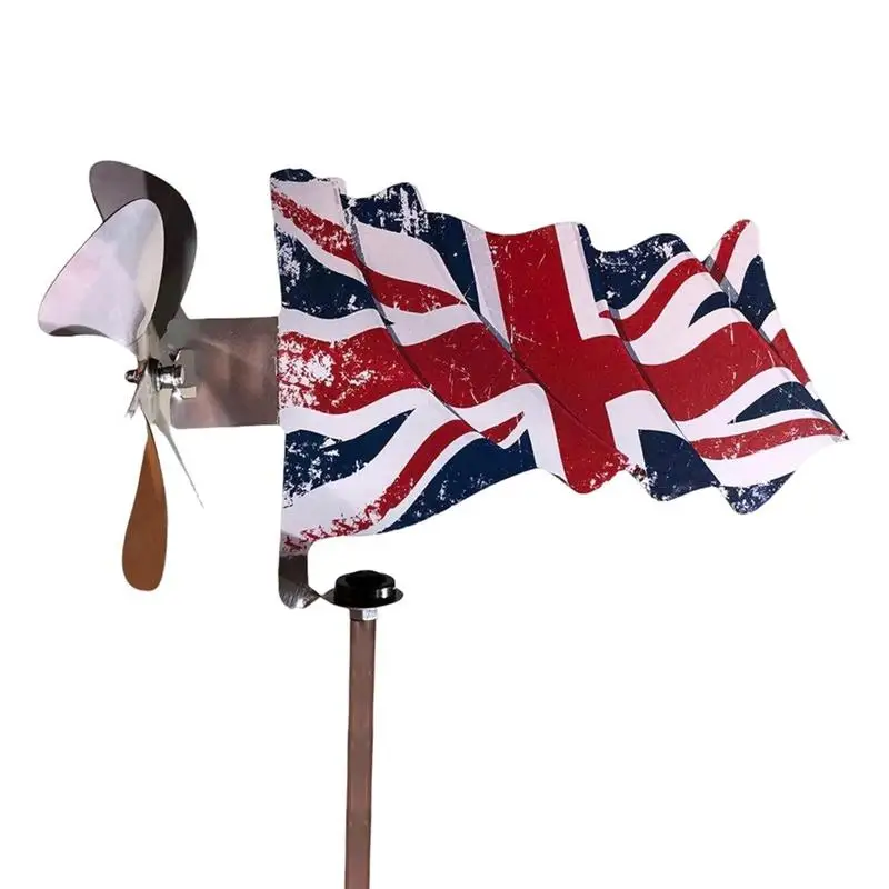 

Ветряной Спиннер Union Jack, металлические ветряные скульптуры из нержавеющей стали, отражающие металлические колесики, ветряные Ловцы и скульптуры