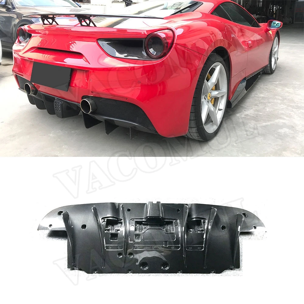 

Dry Carbon Fiber Rear Bumper Lip Diffuser Spoiler for Ferrari 488 N Style 2015 - 2018 FRP Car Styling