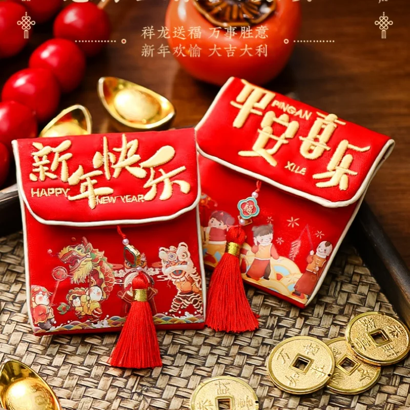 

Creative Lovely Shoulder Money Bag Spring Festival Crossbody Bag Chinese Snake Year Red Envelope Cartoon Lucky Red Packet Gifts