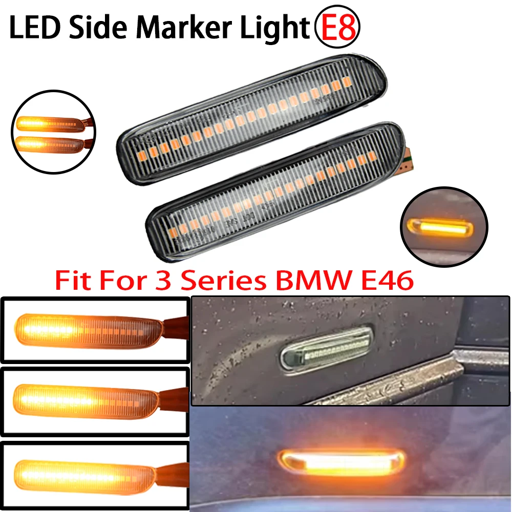 3 Series Side Marker Flowing Dynamic Blinker LED Turn Signal Light Fit For 3 Series BMW E46 Compact Coupe Cabriolet Touring
