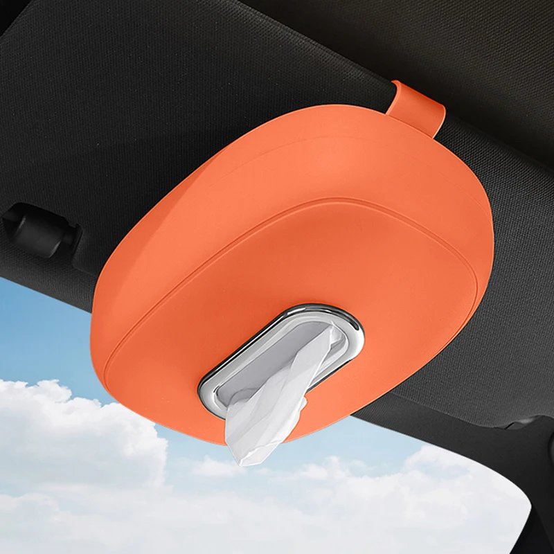 صندوق مناديل سيليكون مثبت على السيارة، صندوق درج معلق، صندوق مسند ذراع مرآة لوحدة التحكم المركزية الداخلية للسيارة، صندوق تخزين مناديل المقعد #3