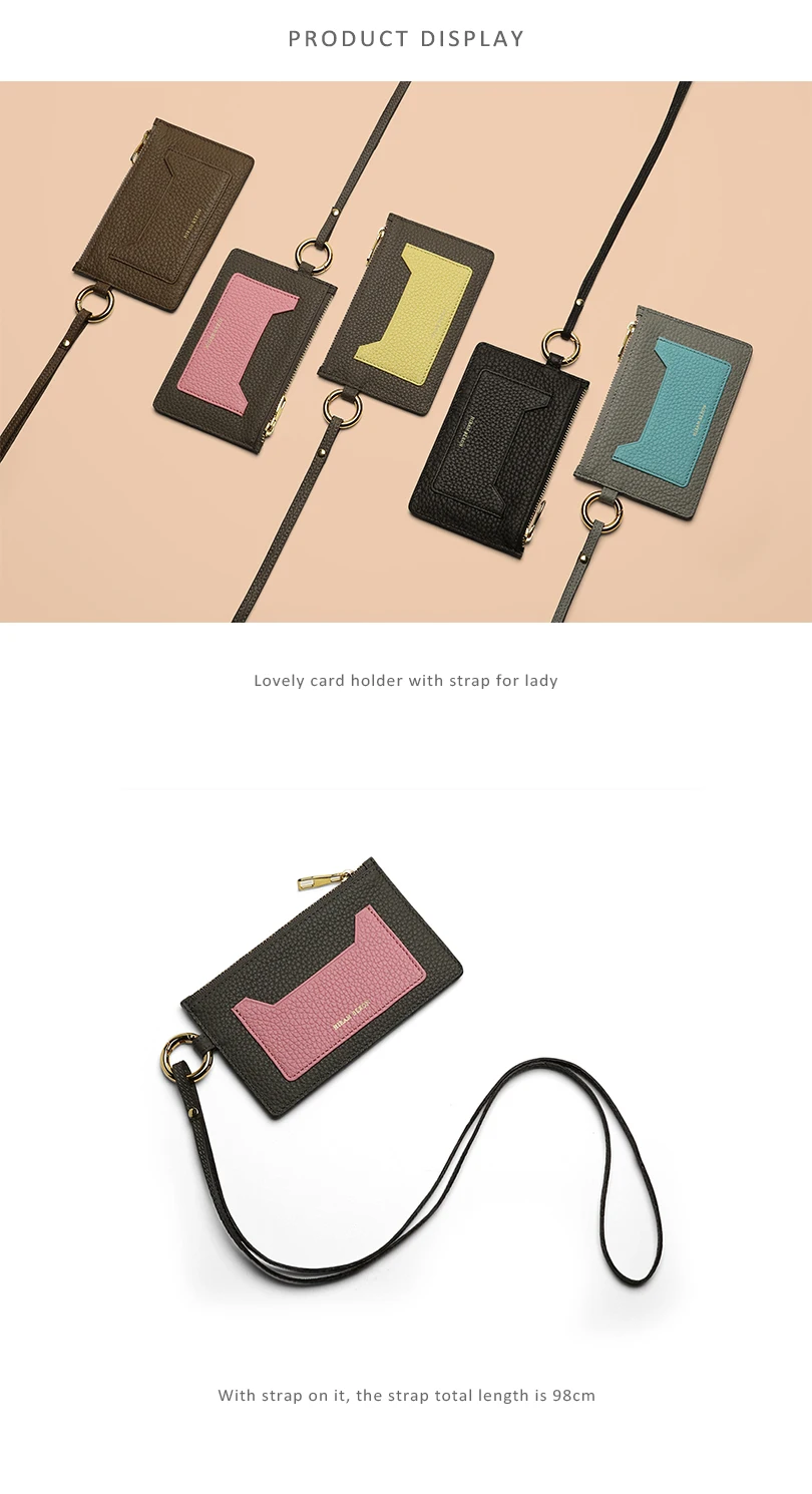Leder ausweis halter mit Lanyard für Abzeichen schön für Frauen Geschenk Muttertag Mode – Detail 2
