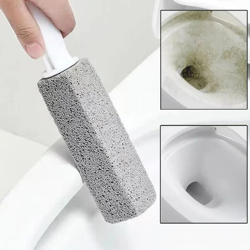 1pcs Natural Pumice Stone Long Handle Toilet Brush No Dead Angle Cleaner Remove Urine Scale Yellow Stains Bathroom Gadgets