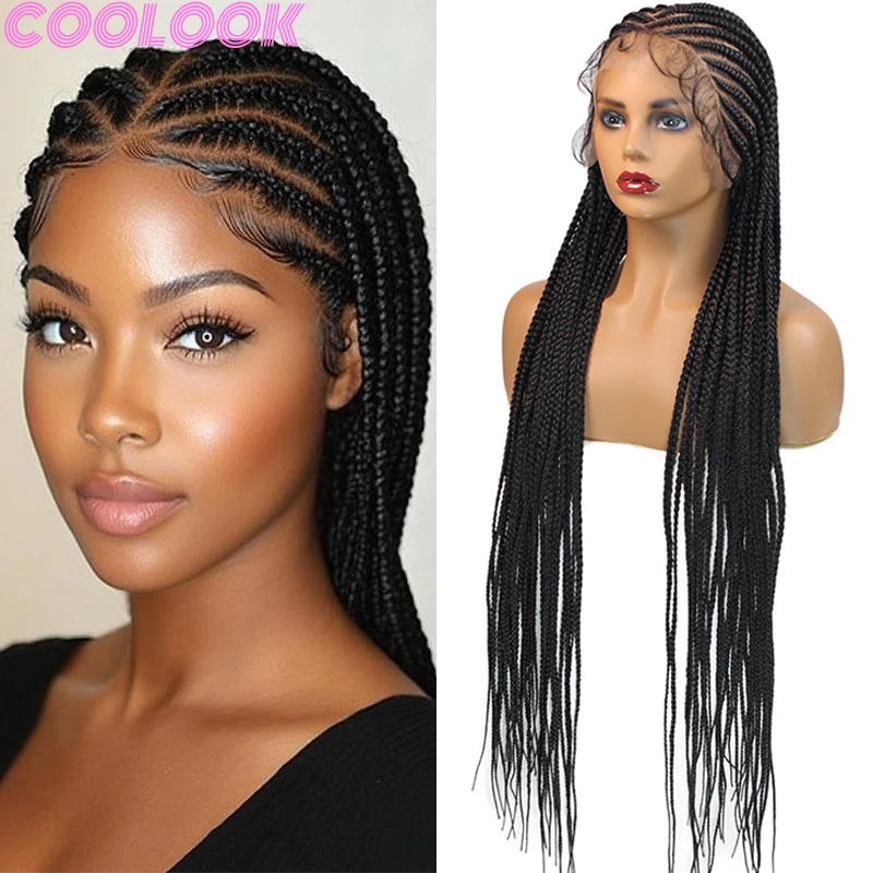 Synthetic Cornrow Full Lace Braided Wigs 36