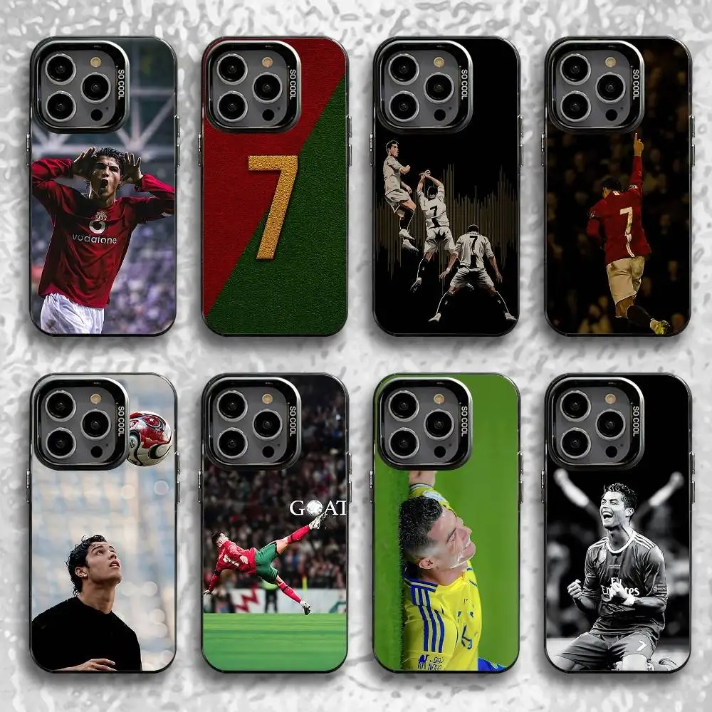 7 FOOTBALL Phone Case For iPhone 16,15,14,13,12,11,Pro,Max,Plus,Mini,SE Cr7 R-ROnAlDoS Black Candy Matte Shockproof Cover