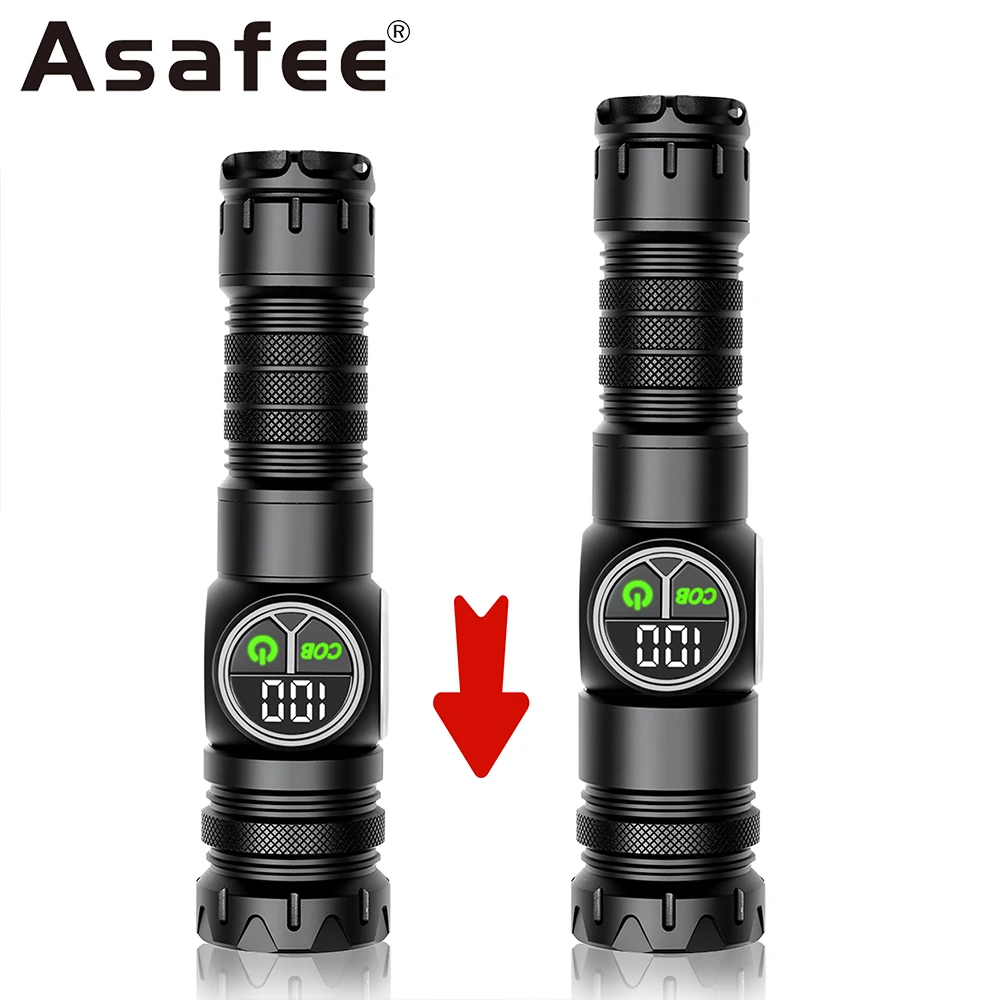 Imagem -03 - Asafee-led Cob Lanterna 10w para Exterior Luz Vermelha e Amarela Lâmpada de Zoom Telescópico Alcance de 1500m Holofotes Holofotes