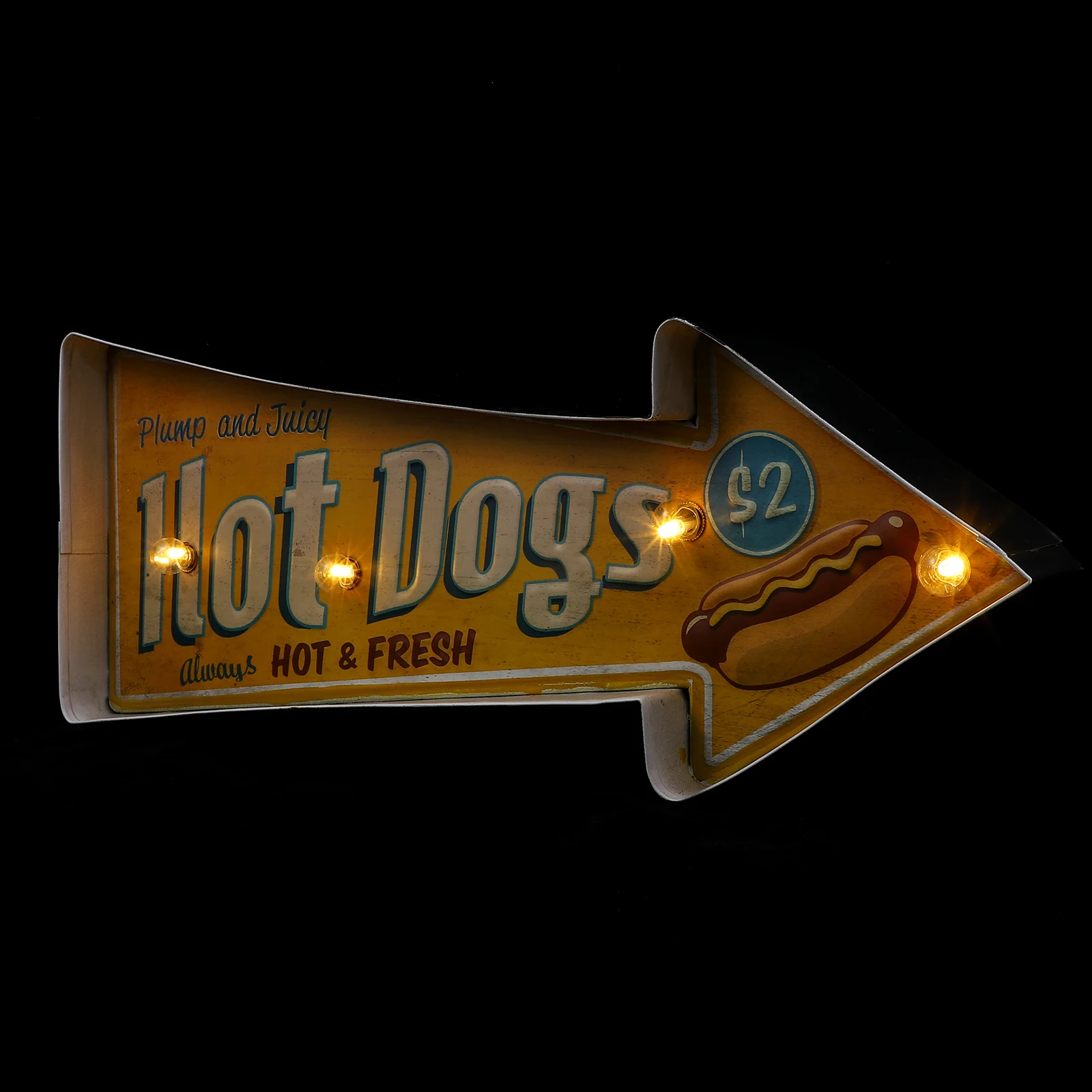 

Hot Dog Sign Light Board Retro Wall Decor Lighting Vintage Direction Signage Advertising Decorative Wall Home Decor
