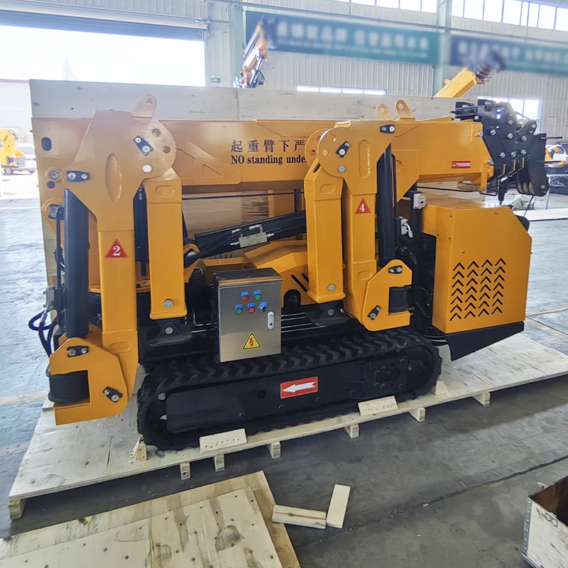 Self-propelled Oil-electric Hybrid, Hydraulic Telescopic Foldable Small Remote-controlled Crawler Spider Crane